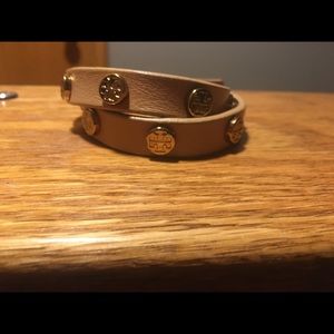 Tory Burch Double-Wrap Logo Stud Bracelet